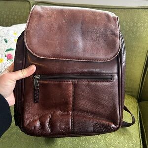 Clava Brown Leather Women’s Purse (Backpack Style)